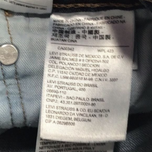 Levi Mens 511 W32 L32 Slim Fit Dark Blue Wash Cotton Denim Jeans - Picture 6 of 8